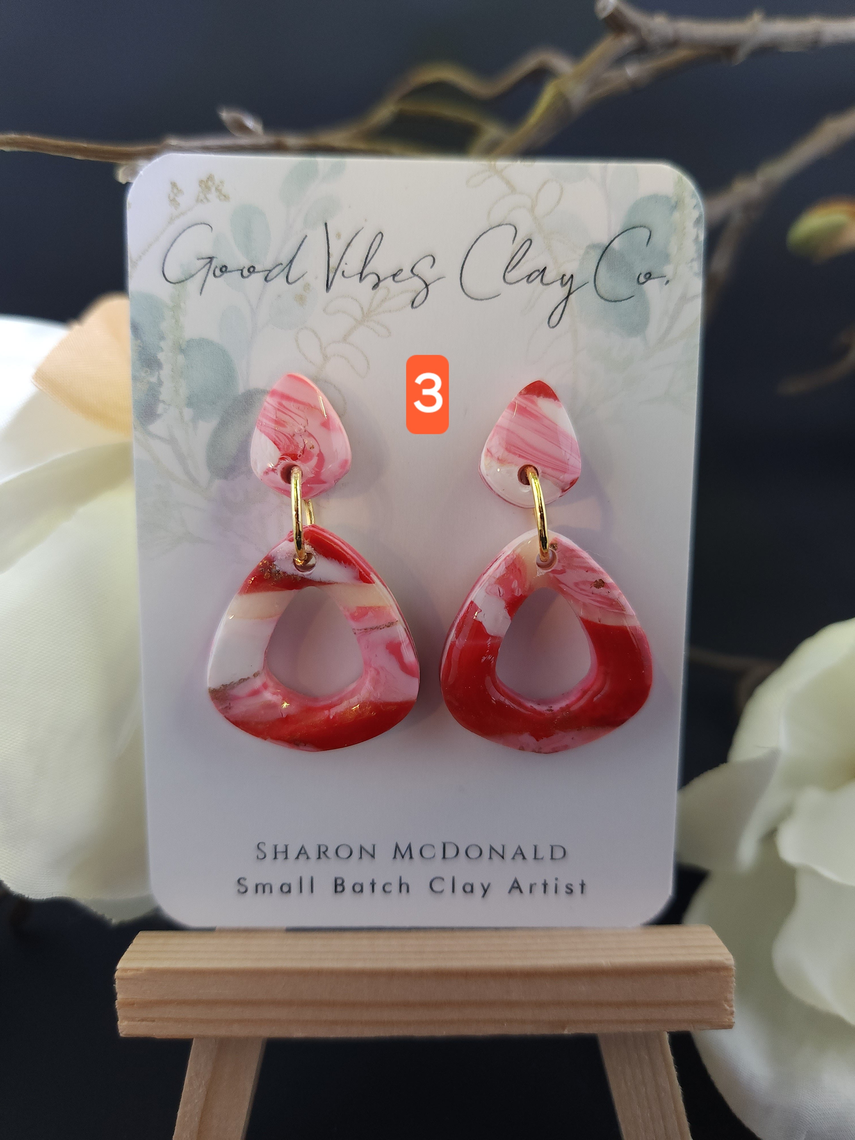 Strawberry Swirl Pop Dangles - Gold