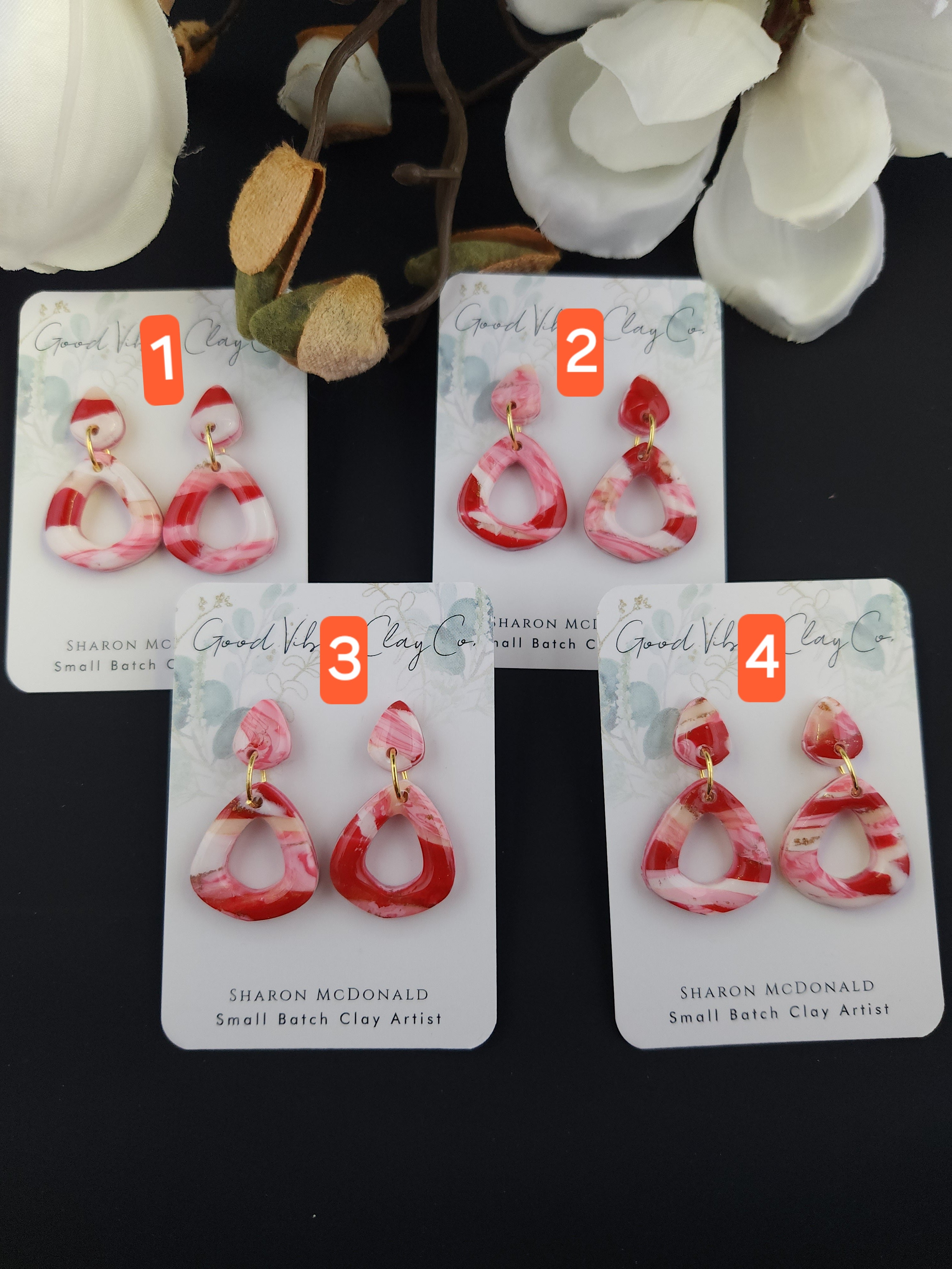 Strawberry Swirl Pop Dangles - Gold