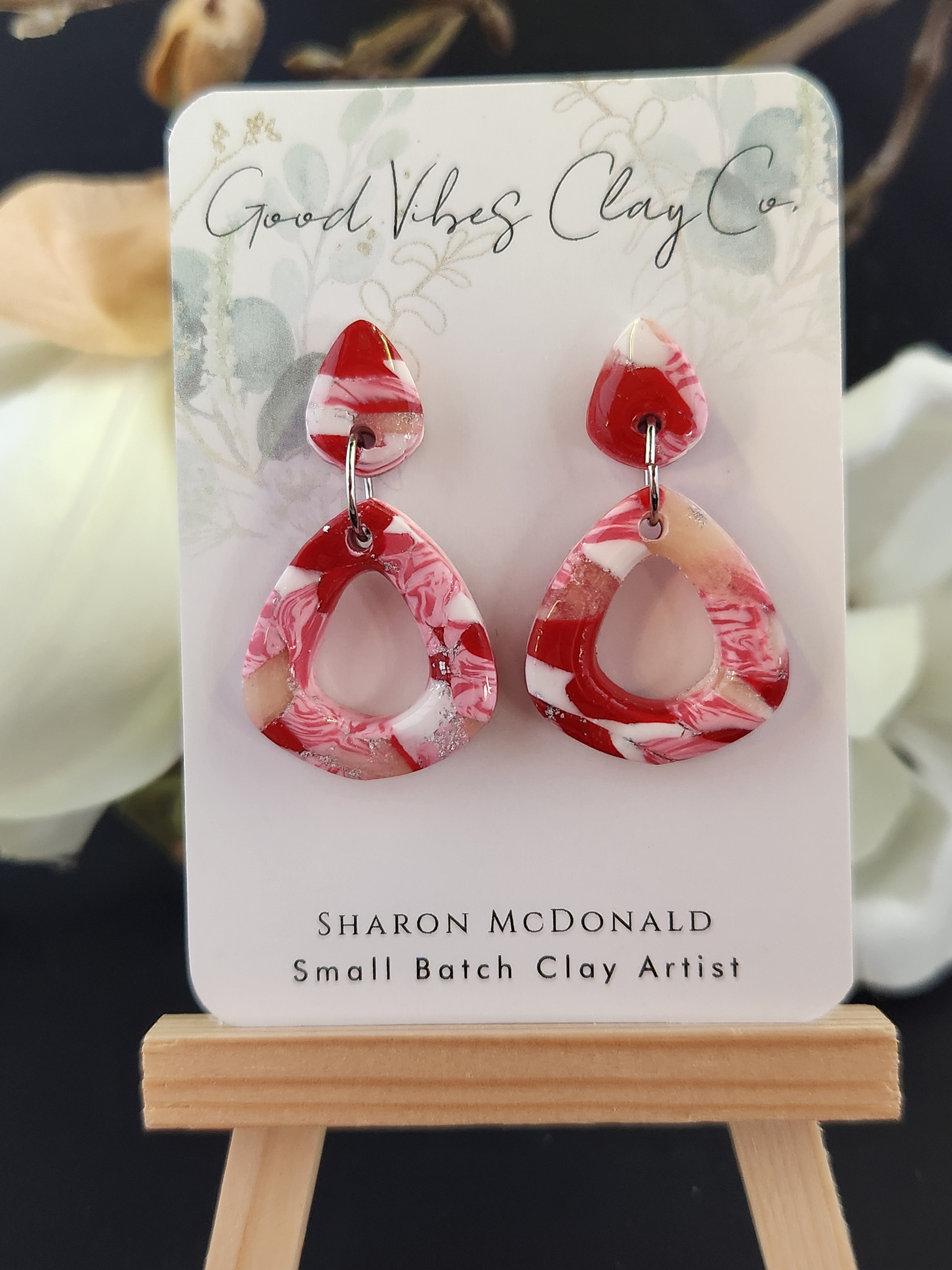 Strawberry Swirl Pop Dangles - Silver