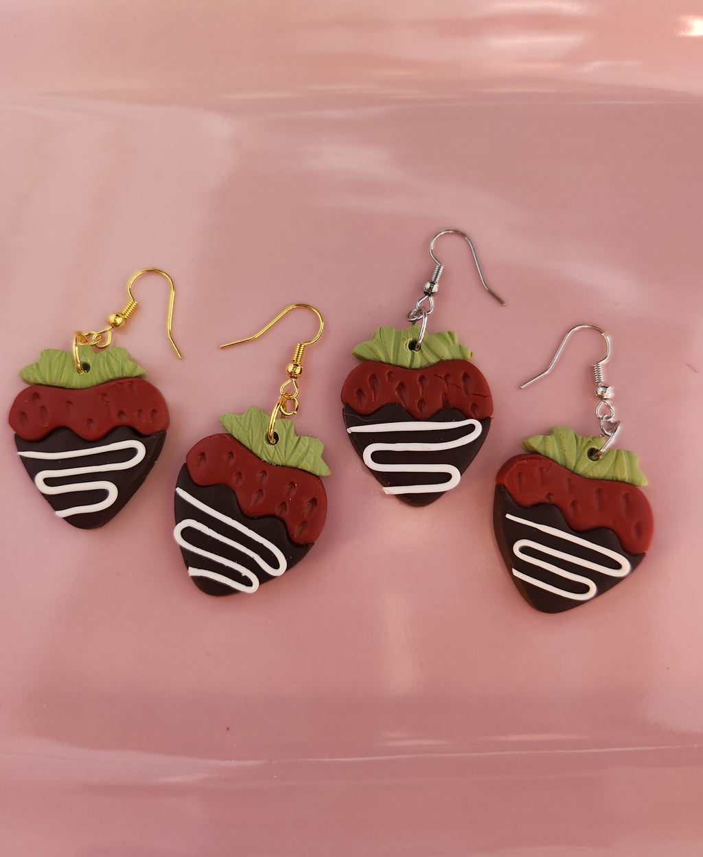 Chocolate Dipped Strawberry Earrings