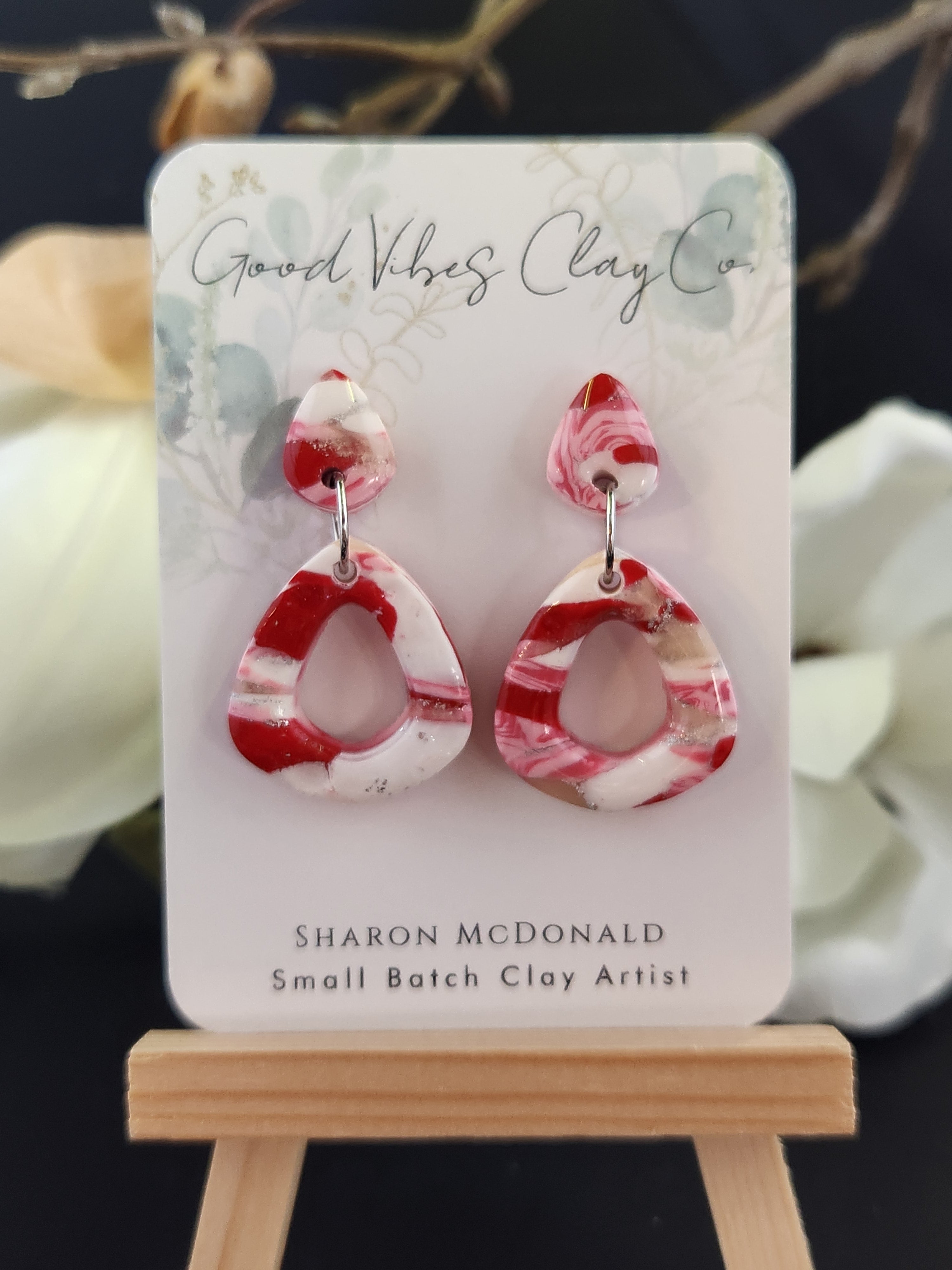 Strawberry Swirl Pop Dangles - Silver
