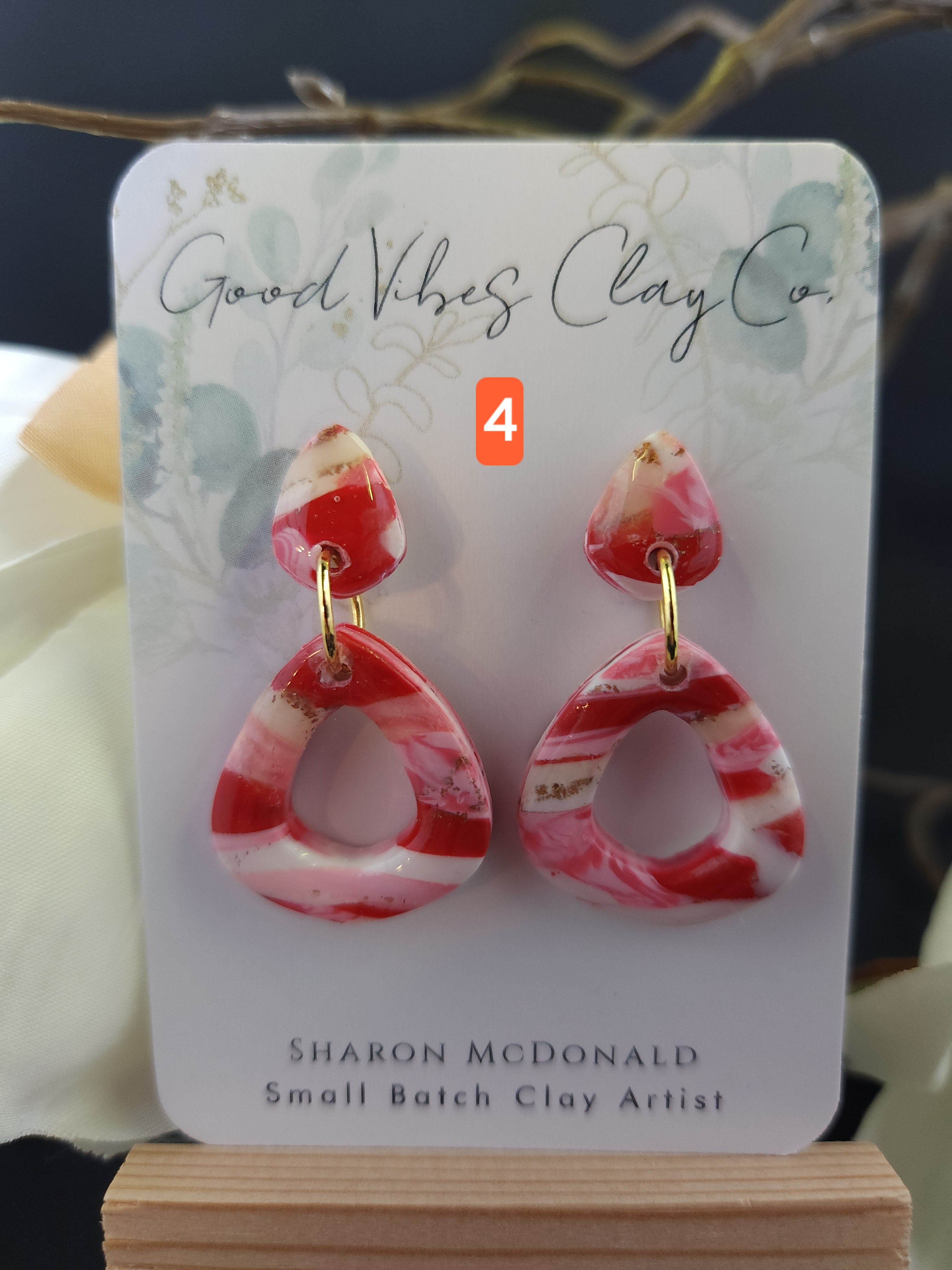 Strawberry Swirl Pop Dangles - Gold