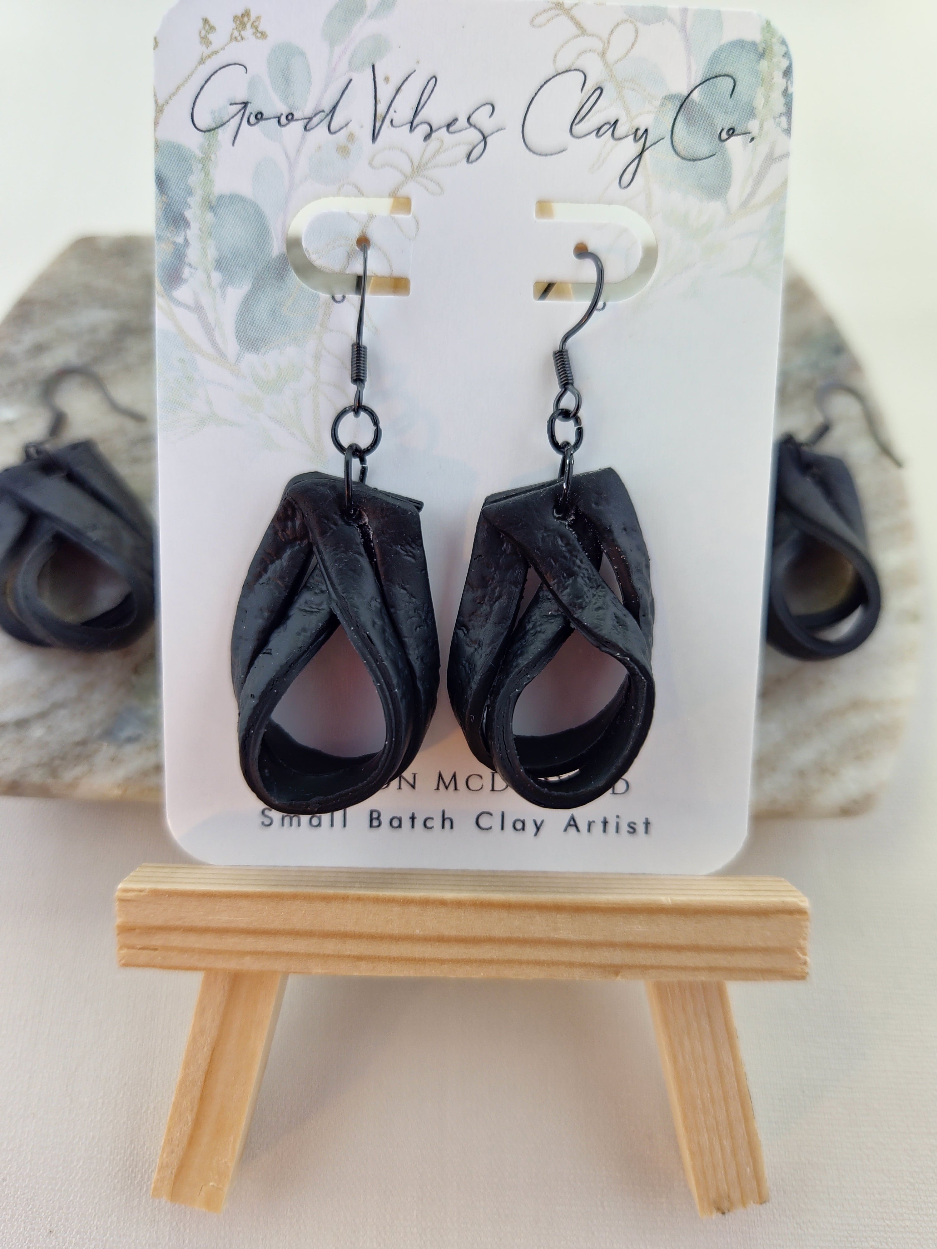 Leather Like Dangles- Black
