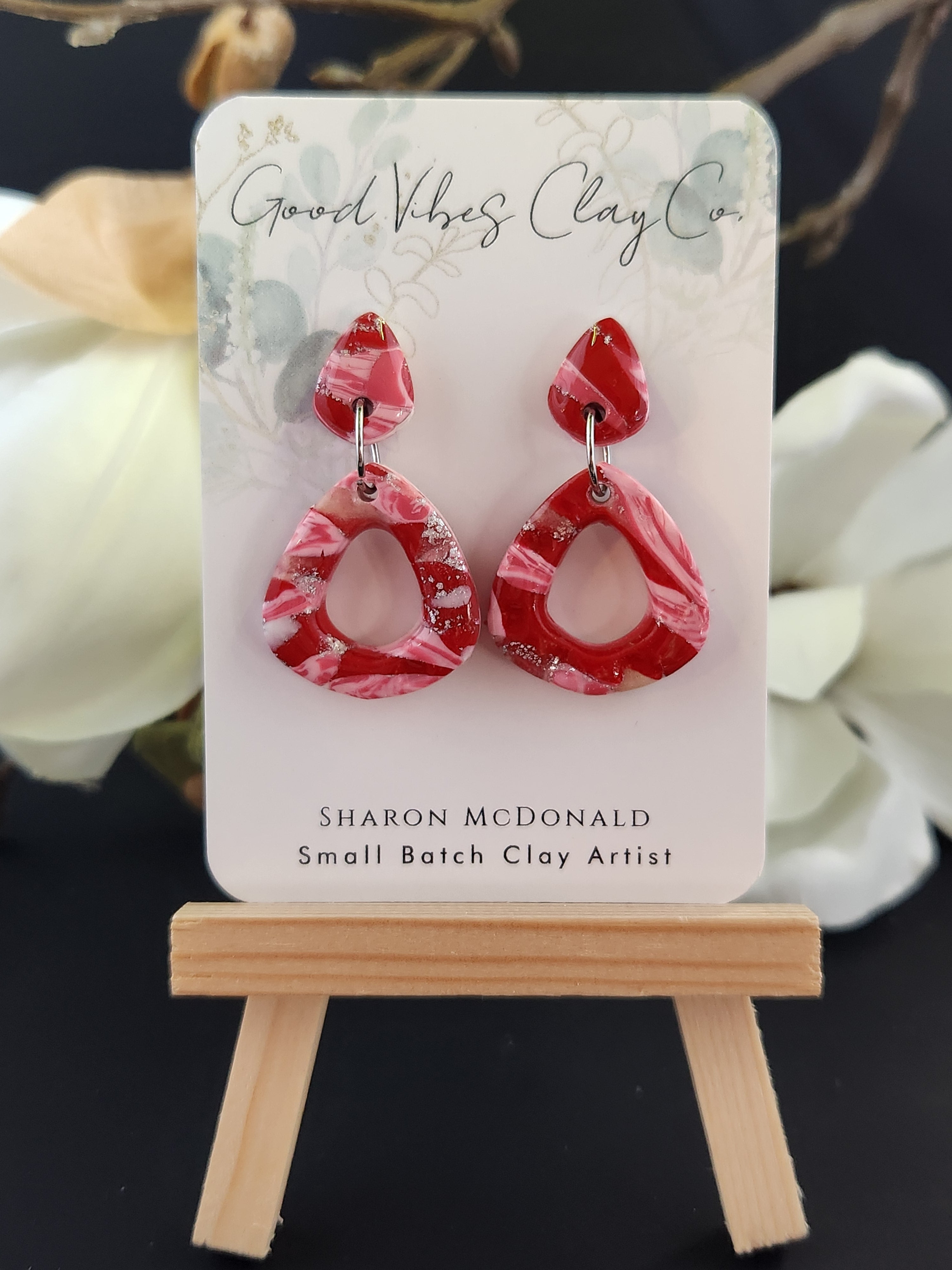 Strawberry Swirl Pop Dangles - Silver