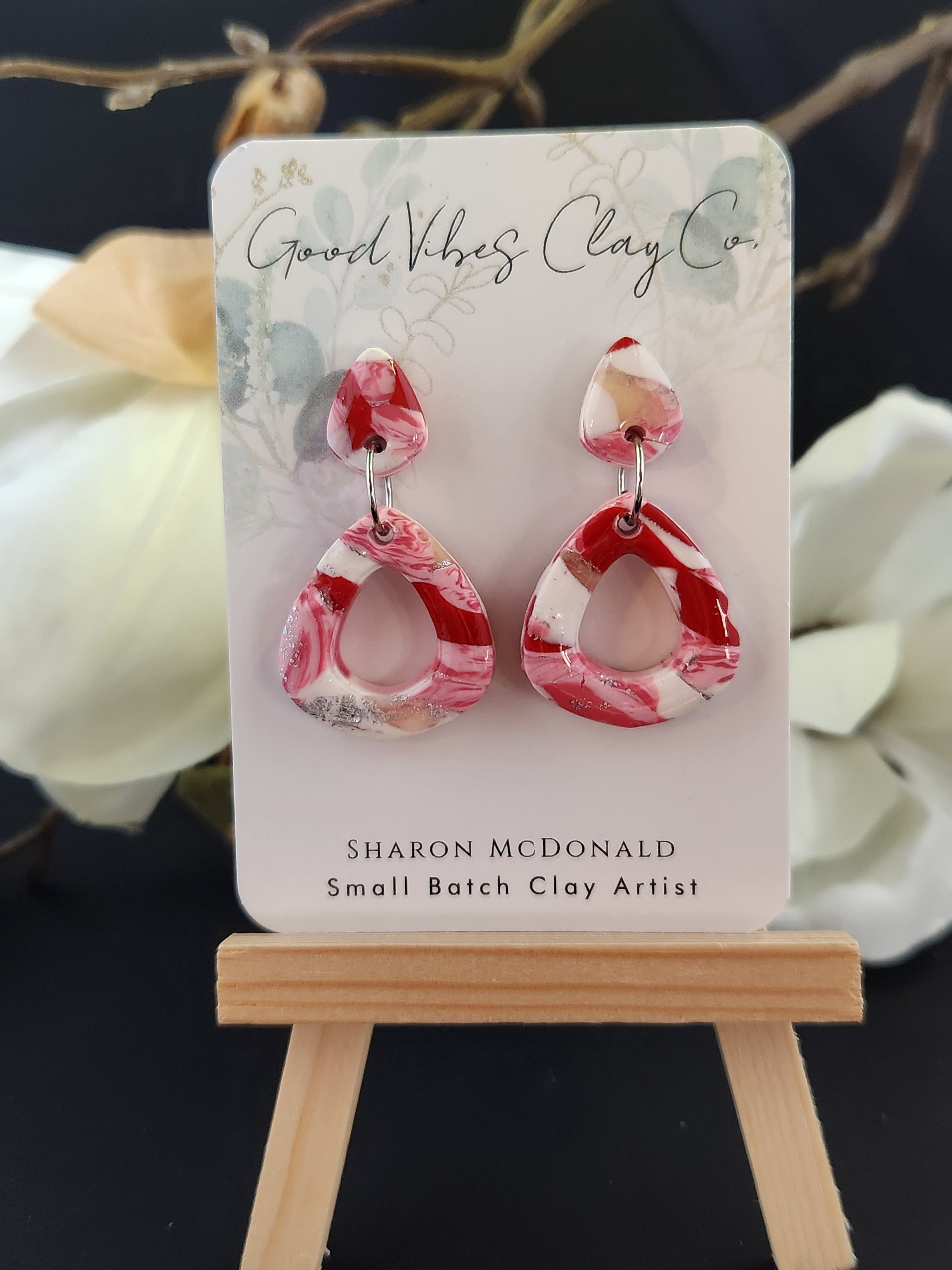 Strawberry Swirl Pop Dangles - Silver