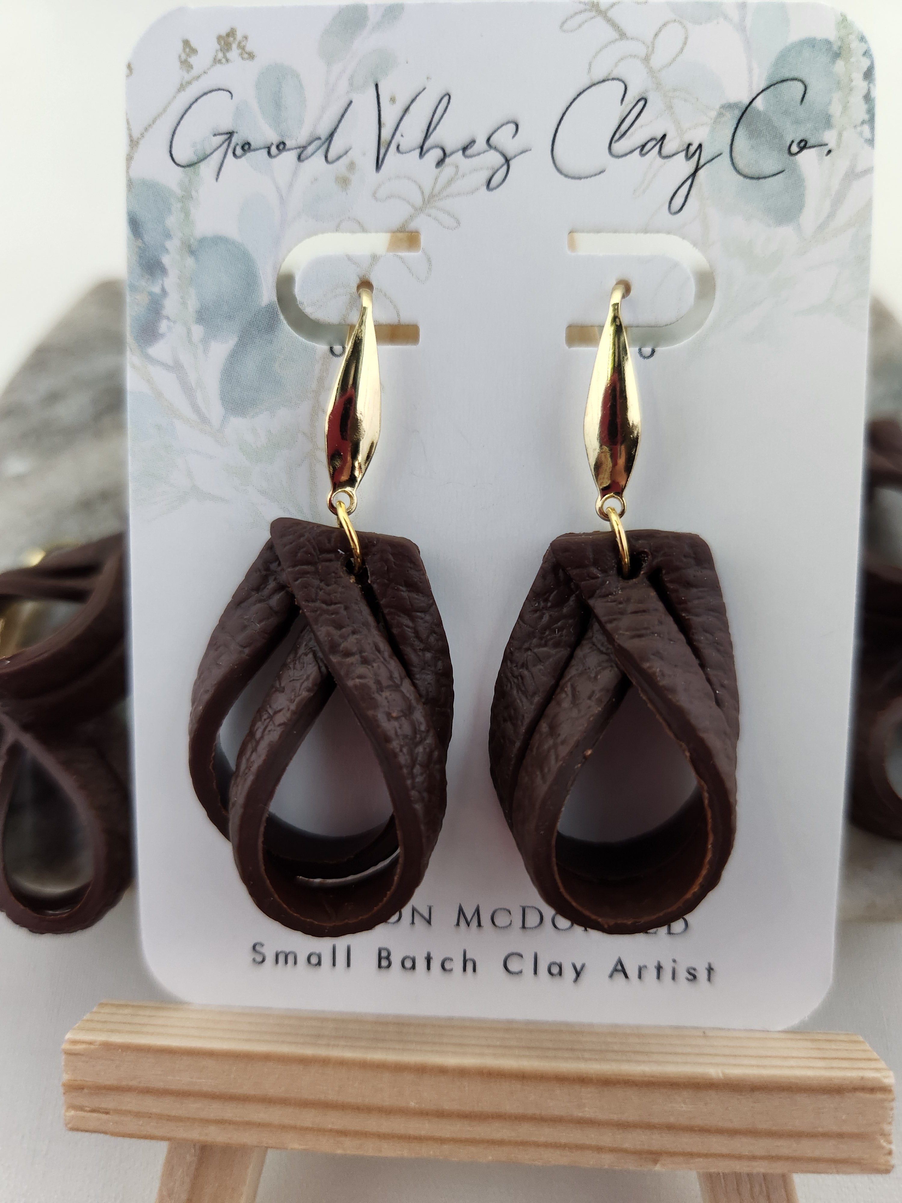 Leather Like Dangles - Dk. Brown