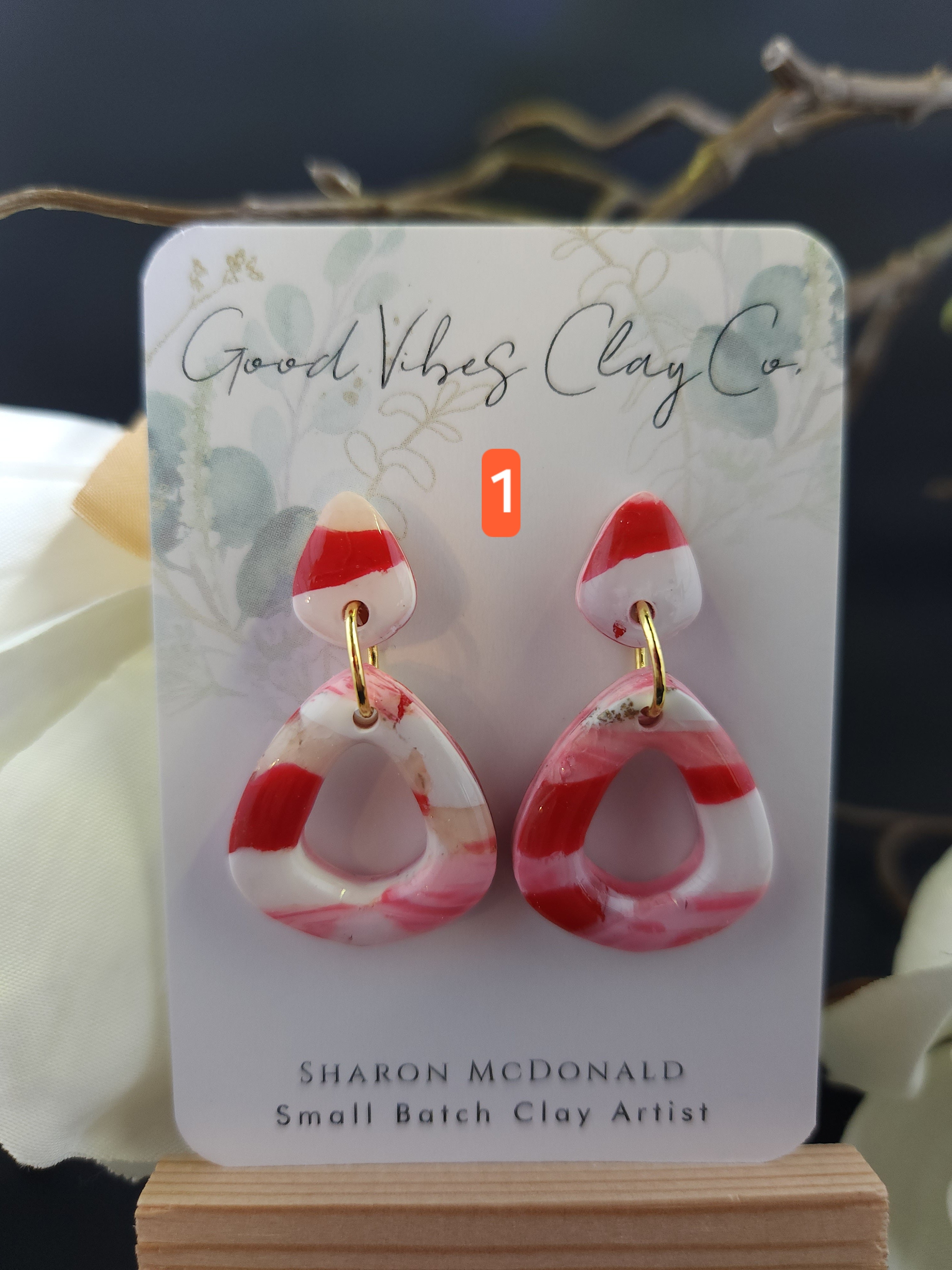 Strawberry Swirl Pop Dangles - Gold