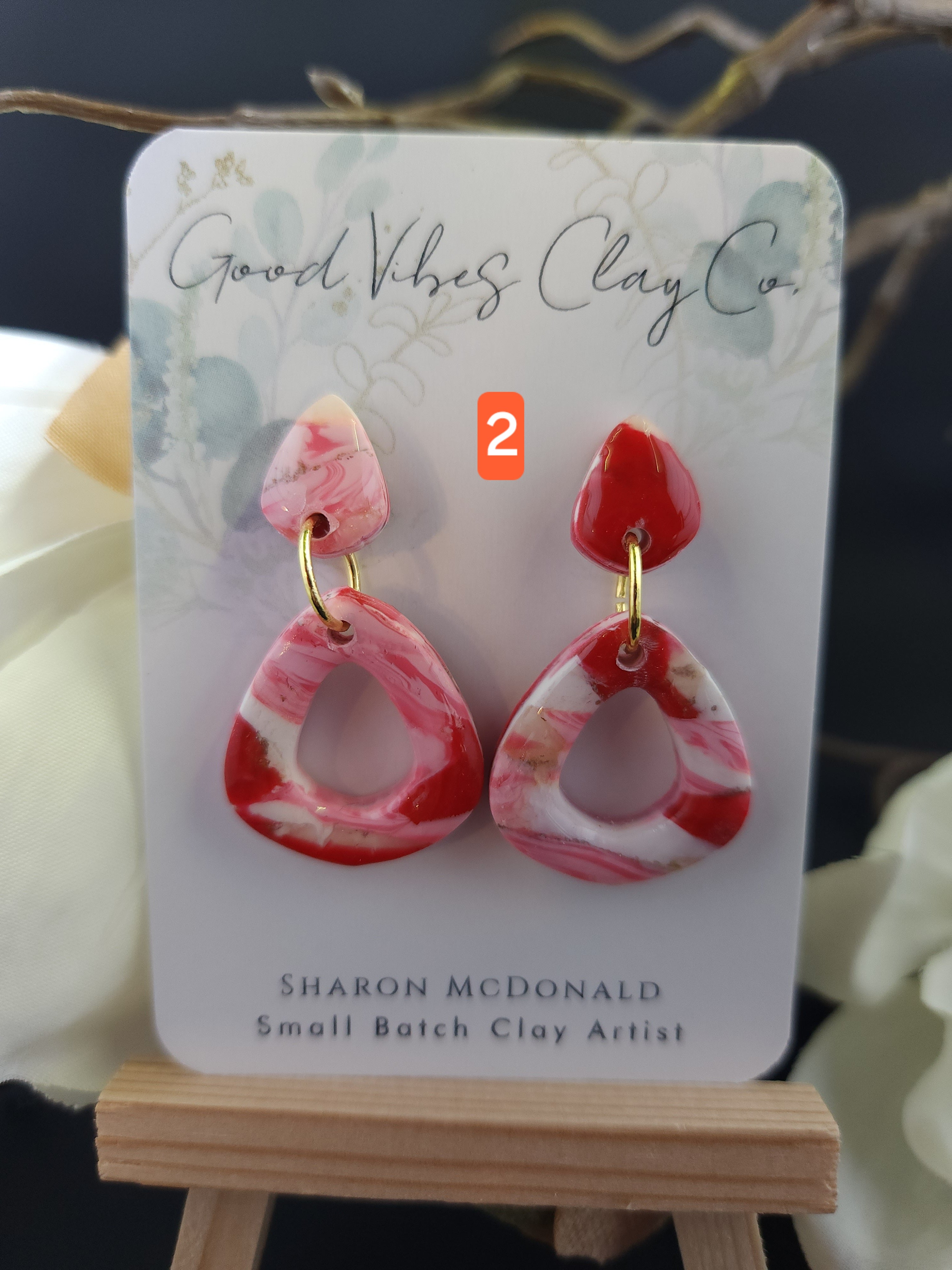 Strawberry Swirl Pop Dangles - Gold